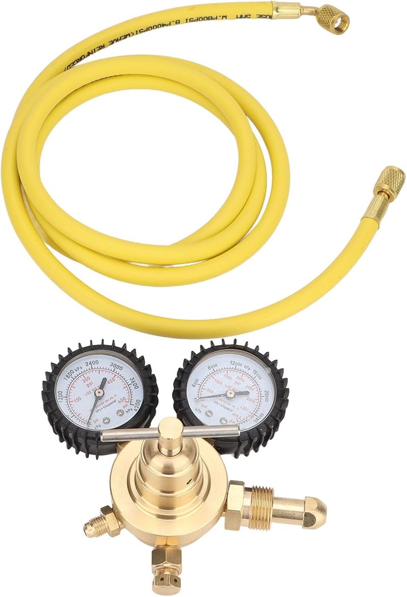 Nitrogen Pressure Gauge Regulator, Brass Inlet Outlet Connection with 200cm Hose for Welding Laboratory Blowing - Image 4