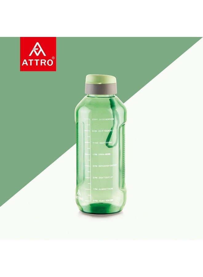 ATTRO Ultra Pro Motivational 1.5 L BPA-Free Water Bottle with Leak-Proof Flip-Top Cap, Nylon Strap and Stylish Color for Daily Hydration- Mint Green, Plastic - Image 5