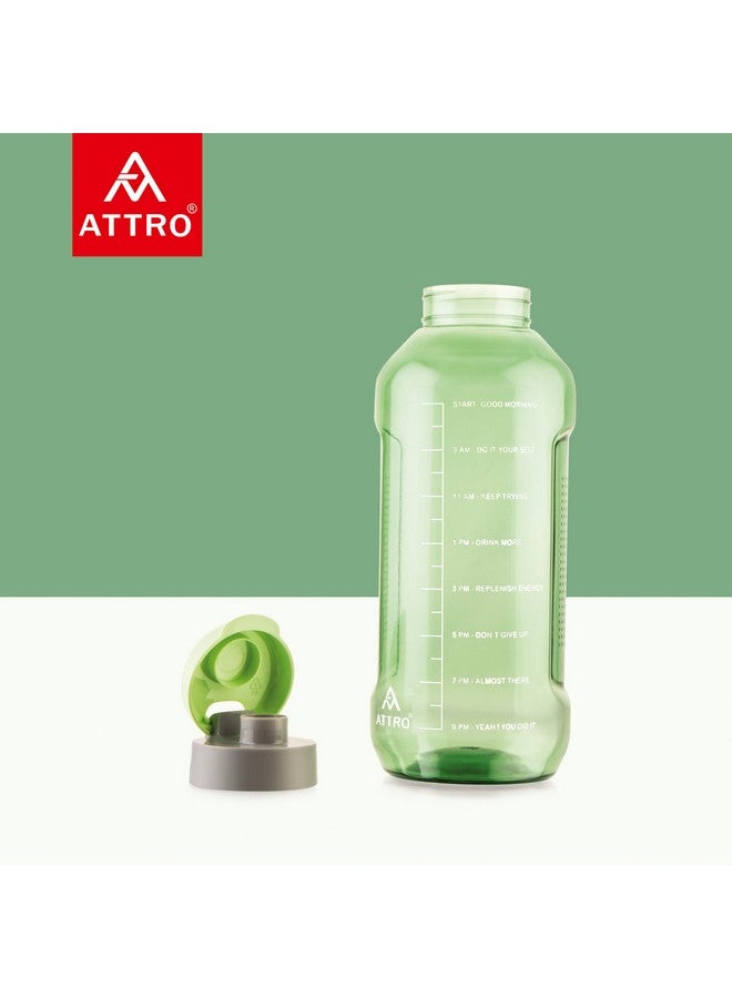 ATTRO Ultra Pro Motivational 1.5 L BPA-Free Water Bottle with Leak-Proof Flip-Top Cap, Nylon Strap and Stylish Color for Daily Hydration- Mint Green, Plastic - Image 3