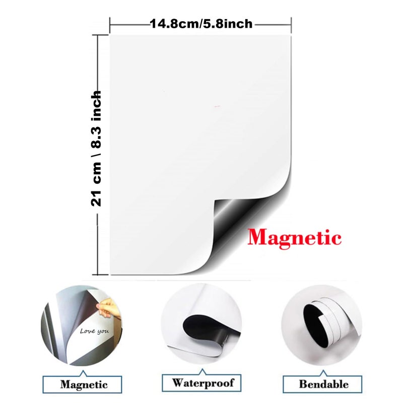 Windup Magnetic to Do List Combo Floral (15 cmX21cm) A5 – Reusable Dry-Erase - Free Magnetic Marker Pen -Set E - Image 3