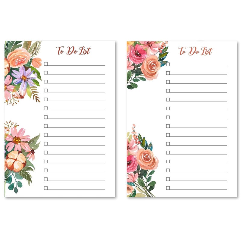 Windup Magnetic to Do List Combo Floral (15 cmX21cm) A5 – Reusable Dry-Erase - Free Magnetic Marker Pen -Set E - Image 2