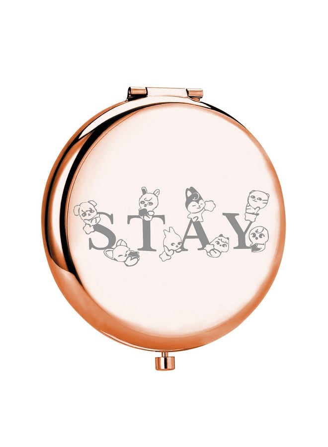 MYOSPARK Kpop Boy Group Gift Stay Fandom Compact Makeup Mirror Kpop Music Lover Merchandise For Kpop Fans (Stay Mirror) - Image 1