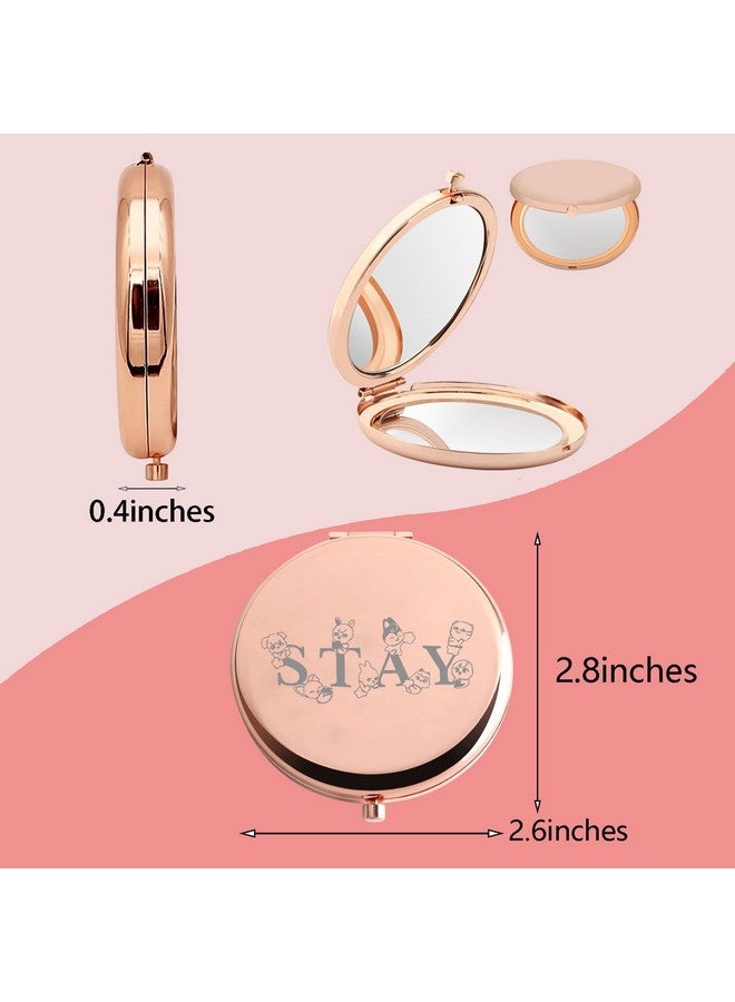 MYOSPARK Kpop Boy Group Gift Stay Fandom Compact Makeup Mirror Kpop Music Lover Merchandise For Kpop Fans (Stay Mirror) - Image 2