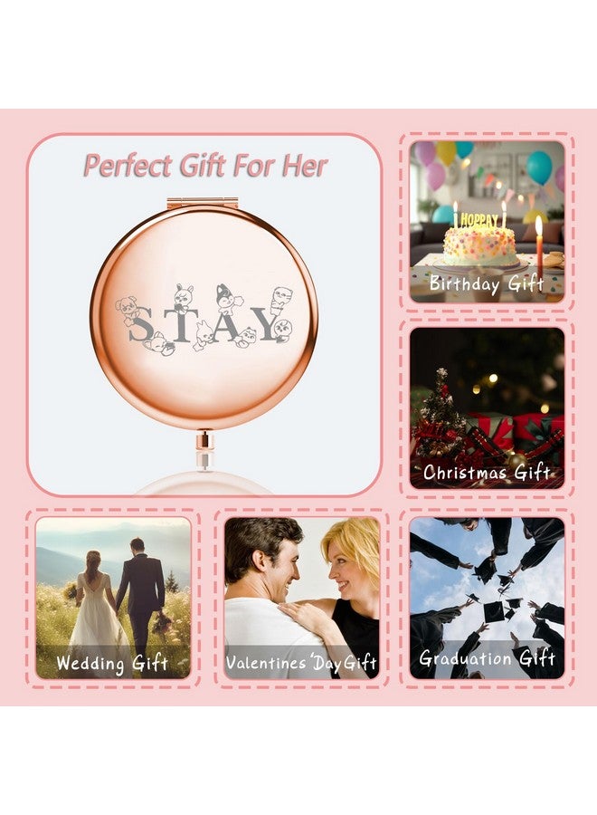 MYOSPARK Kpop Boy Group Gift Stay Fandom Compact Makeup Mirror Kpop Music Lover Merchandise For Kpop Fans (Stay Mirror) - Image 4