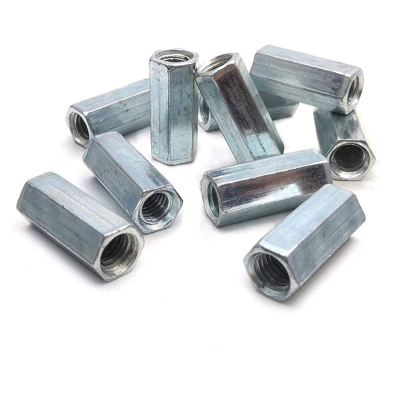 SDY 10 قطع موصل صمولة قضيب سداسي M8 x 1.25 x 50 مم مطلية بالزنك لمثبتات البناء الصناعية - Image 1