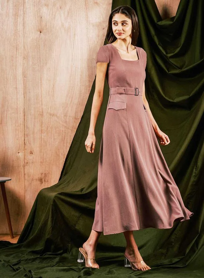 Mish Belted A-Line Dress