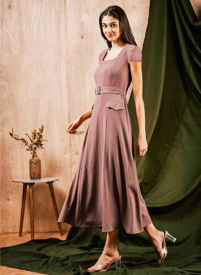 Mish Belted A-Line Dress
