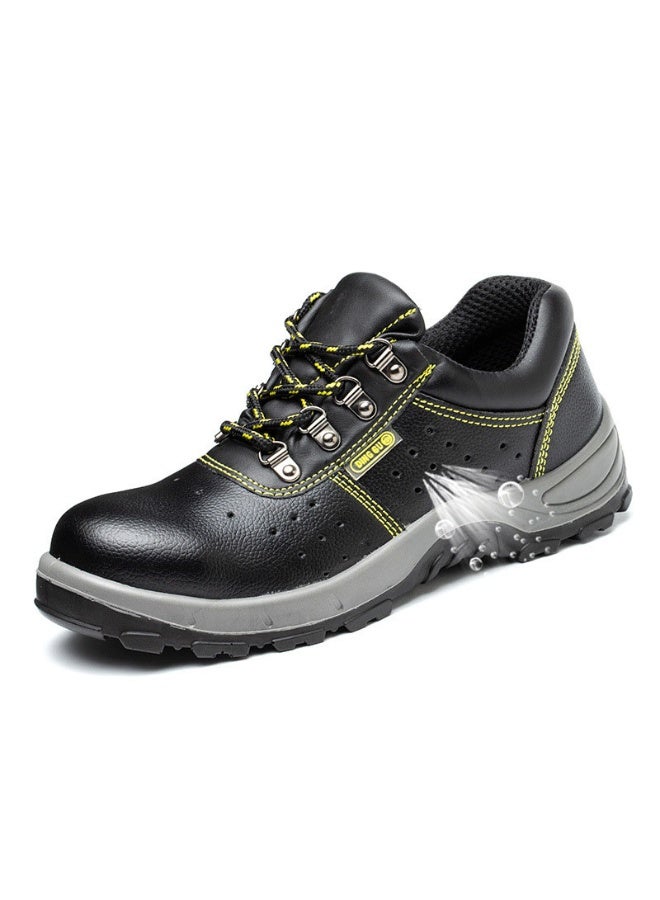 NIBEMINENT Labor Protection Shoes Waterproof Solid Sole Wear-resistant Anti Smashing Anti Piercing Cowhide Sturdy Durable and Safe for Men - Image 1