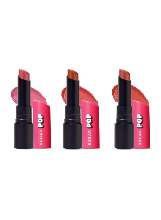 SUGAR POP Ultrastay Transferproof Pack Of 3 | Shades Enriched With Vitamin E | Matte Smooth Glide | Waterproof | Longlasting - Image 2