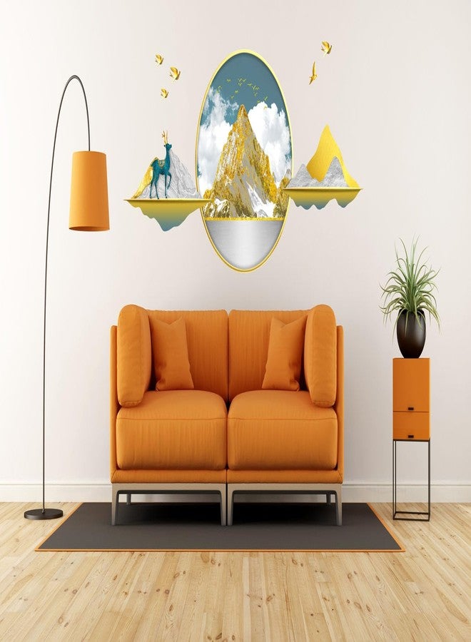 Merical 3D Mountains Wall Sticker (47 x 111 cm) – Nature Landscape Wall Decal for Home, Living Room, Bedroom, Hall & Kitchen | Decorative Peel & Stick Wall Sticker - Image 1