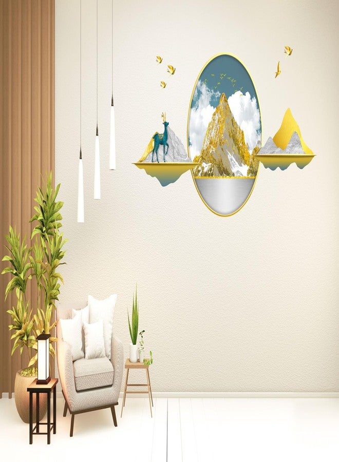Merical 3D Mountains Wall Sticker (47 x 111 cm) – Nature Landscape Wall Decal for Home, Living Room, Bedroom, Hall & Kitchen | Decorative Peel & Stick Wall Sticker - Image 5