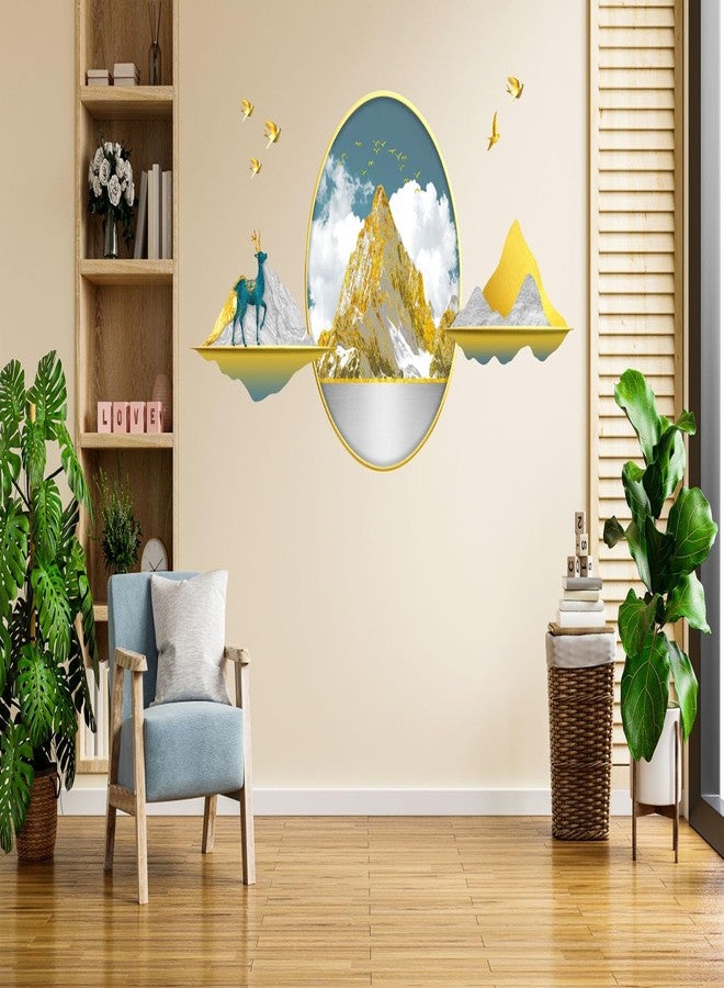 Merical 3D Mountains Wall Sticker (47 x 111 cm) – Nature Landscape Wall Decal for Home, Living Room, Bedroom, Hall & Kitchen | Decorative Peel & Stick Wall Sticker - Image 4
