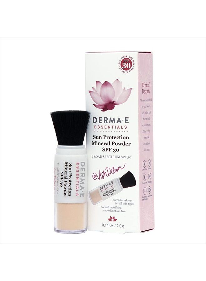 derma-e DERMA E Sun Protection Mineral Powder SPF 30 – All Natural Matte Face Powder Sunscreen – Non-Nano Zinc Oxide Powder Mineral Makeup with UVA/UVB Sun Protection, 0.14oz  - Image 1
