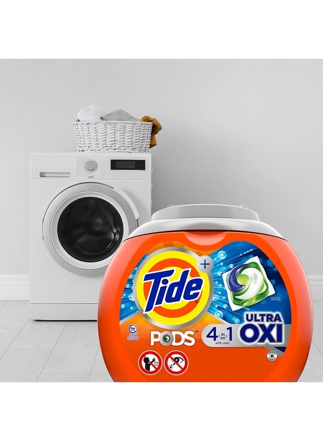 PODS Liquid Laundry Detergent Soap Pacs, 4-n-1 Ultra Oxi, HE Compatible 85 Count, Built in Pre-Treater for Stains