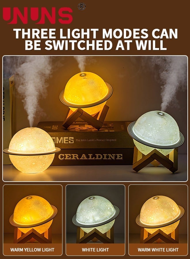 UNUNS Moon Lamp Humidifier, 3D Printing Night Light with USB Recharge, 3 Colors Led Stand, Aromatherapy Diffuser Nursery for Kids Baby Friend Lover Birthday Room Decor - Image 3