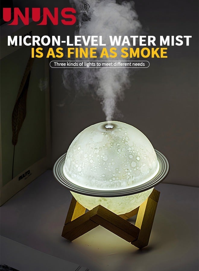 UNUNS Moon Lamp Humidifier, 3D Printing Night Light with USB Recharge, 3 Colors Led Stand, Aromatherapy Diffuser Nursery for Kids Baby Friend Lover Birthday Room Decor - Image 4