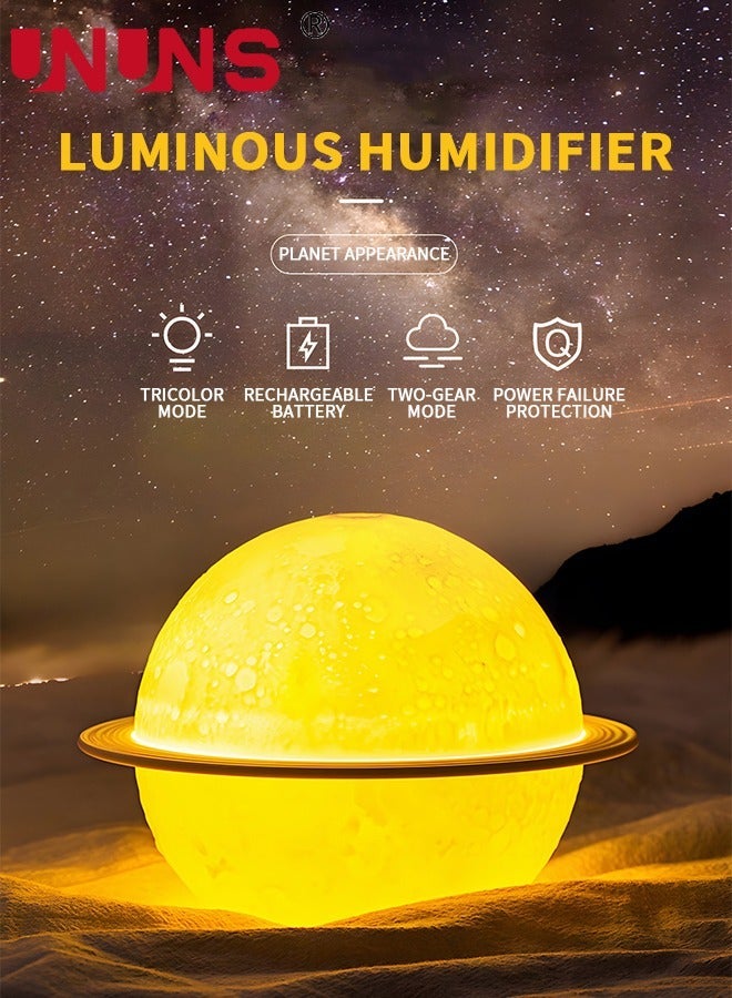 UNUNS Moon Lamp Humidifier, 3D Printing Night Light with USB Recharge, 3 Colors Led Stand, Aromatherapy Diffuser Nursery for Kids Baby Friend Lover Birthday Room Decor - Image 2