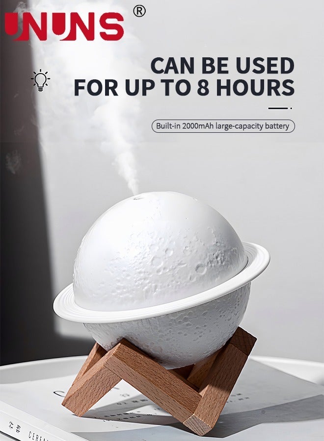 UNUNS Moon Lamp Humidifier, 3D Printing Night Light with USB Recharge, 3 Colors Led Stand, Aromatherapy Diffuser Nursery for Kids Baby Friend Lover Birthday Room Decor - Image 5