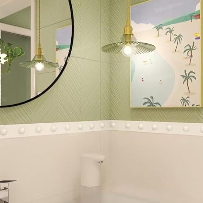 3D DOTS FLEXIBLE CHAIR RAIL CLASSIC WALL TRIM，PEEL AND STICK PANELS MOLDING TRIM，SELF -ADHESIVE WALL TRIM EASY DIY INSTALLATION FOR MIRROR EDGE, TV BACKGROUND, HOME WALL DECOR (WHITE) - Image 3