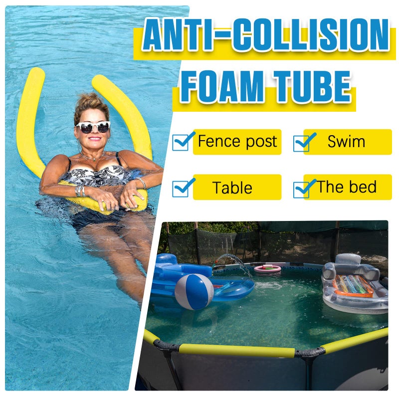 Hanaive 4 Pcs 40 Inch x 4.1 Inch Jumbo Pool Noodles Bulk Large Pre Slit Clamp Foam Protection Foam Tube Swim Noodles for Swimming Floating Craft Projects Padding Bumper(Yellow) - Image 5