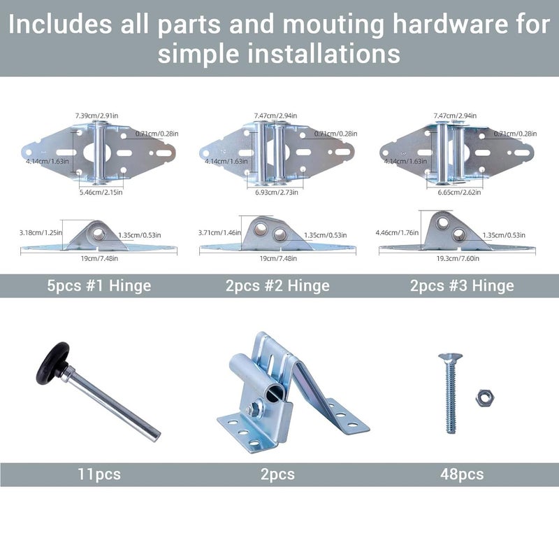 HOME MASTER HARDWARE Garage Door Hinge & Roller Tune Up Kit，Garage Door Hardware Kit for 8 x 7 Door - Image 5