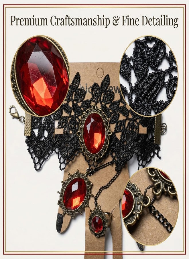 Salvus APP SOLUTIONS Red Stone Embroidered Ring Bracelet for Girls & Women |Ring | bracelet (Universal size) - Image 4