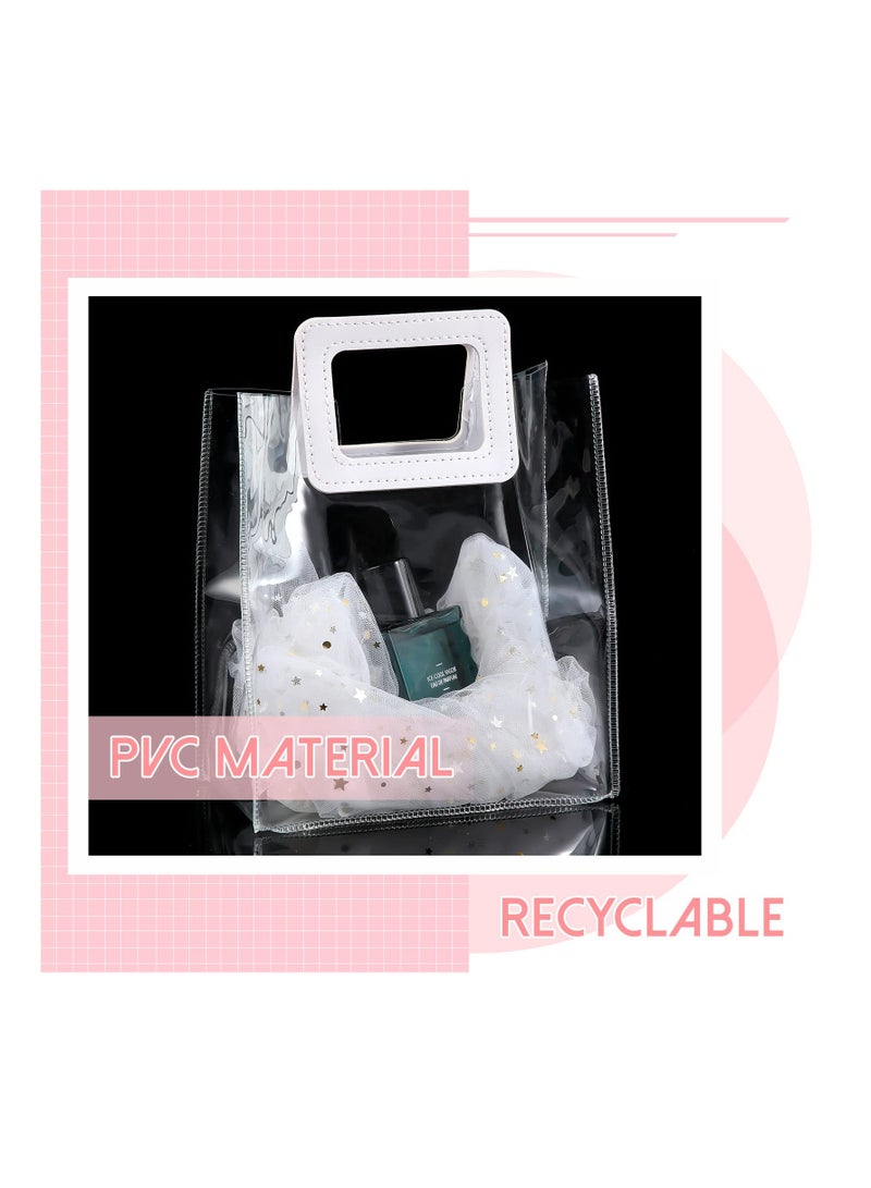 SOLARAE Clear PVC Gift Bags with Heavy Duty Handles - Reusable Transparent Gift Bags for Bridal Parties, Birthdays, Baby Showers, Weddings, and Shopping - 10 Pack, 7 x 4 x 8 Inches. - Image 5