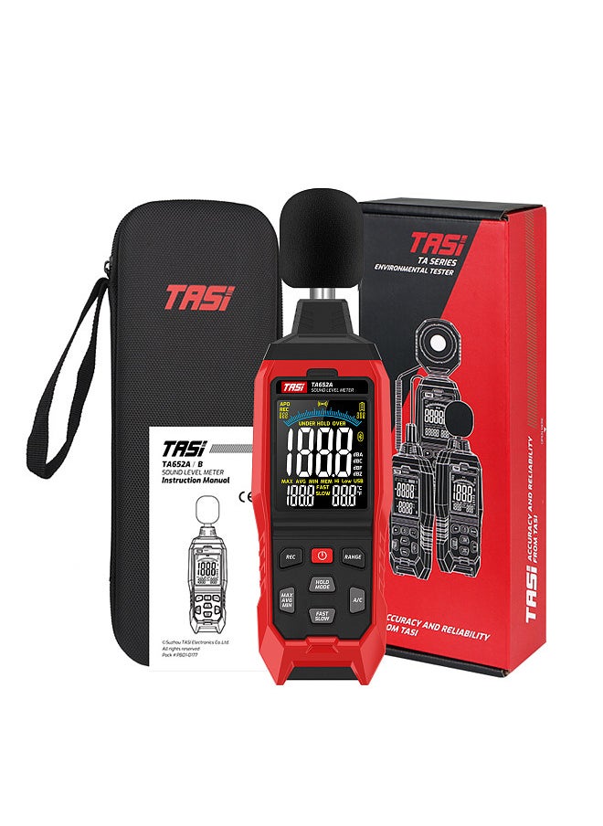 TASI TASI TA652A 30~130dB Noise Decibel Noise Tester A/C Weighting Industry Volume Detector Digital Sound Level Meter Logger Recorder Data Hold FAST/SLOW Over Limit Prompt  - Image 3