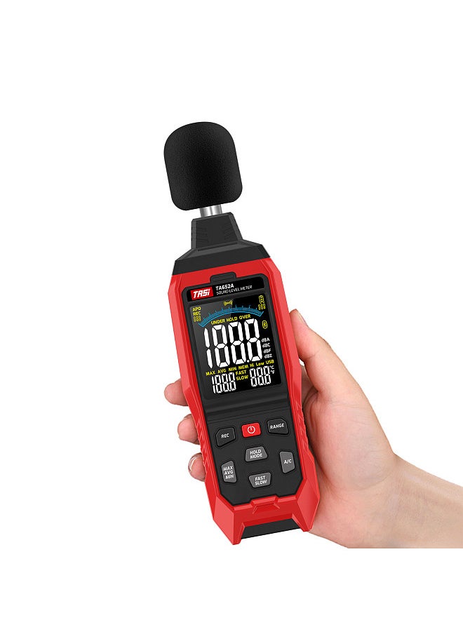 TASI TASI TA652A 30~130dB Noise Decibel Noise Tester A/C Weighting Industry Volume Detector Digital Sound Level Meter Logger Recorder Data Hold FAST/SLOW Over Limit Prompt  - Image 4