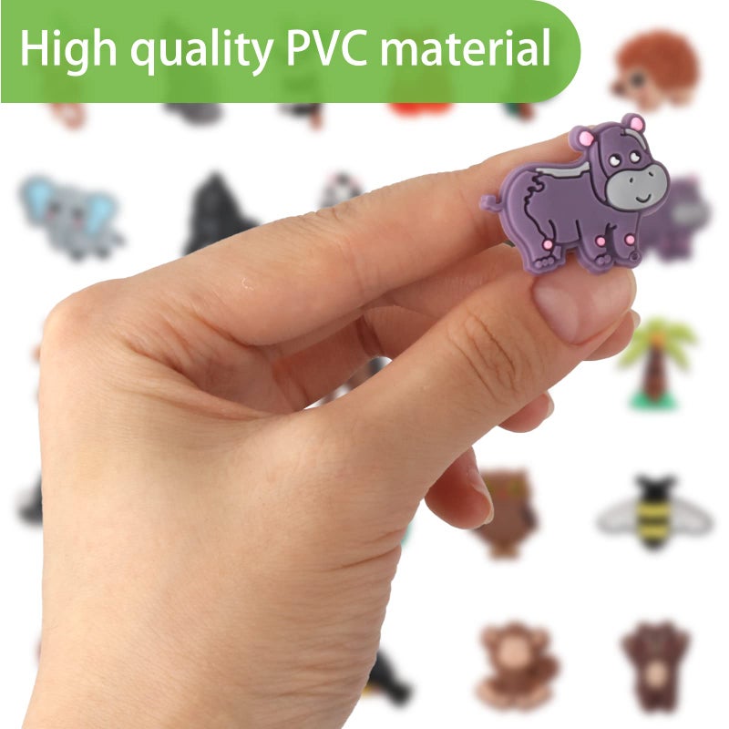 Mortd Jungle Animals Shoe Decoration Charms, 30PCS Jungle Safari Animals Shoe Charms Monkey Lion Tiger Zebra Elephant Shoe Charms for Adults, PVC Shoe Charm Accessories for Party Favors Birthday Gifts - Image 5