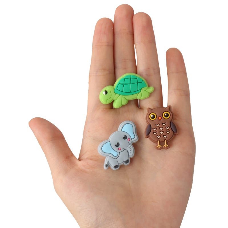 Mortd Jungle Animals Shoe Decoration Charms, 30PCS Jungle Safari Animals Shoe Charms Monkey Lion Tiger Zebra Elephant Shoe Charms for Adults, PVC Shoe Charm Accessories for Party Favors Birthday Gifts - Image 3