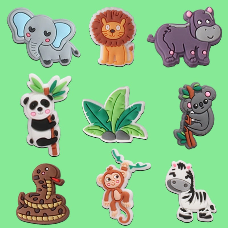 Mortd Jungle Animals Shoe Decoration Charms, 30PCS Jungle Safari Animals Shoe Charms Monkey Lion Tiger Zebra Elephant Shoe Charms for Adults, PVC Shoe Charm Accessories for Party Favors Birthday Gifts - Image 4