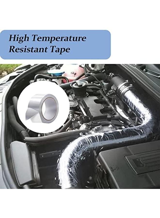 مارك شريط رقائق الألومنيوم 5.1 سم × 13.6 متر شريط لاصق عازل معدني شريط فضي لختم وترقيع مجاري الهواء الساخنة والباردة لإصلاح المعادن 1 لفة - Image 4