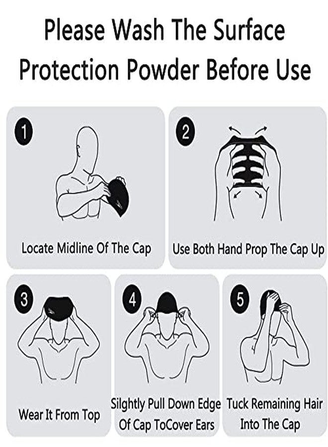 فينوم قبعة سباحة سيليكون من فينوم - مناسبة للشعر الطويل والقصير، قبعة سباحة مقاومة للماء، مريحة ومضادة للانزلاق، عالية المرونة (اللون: متعدد الألوان) (النمط: منقط) (الموديل: KK Konex) - Image 3
