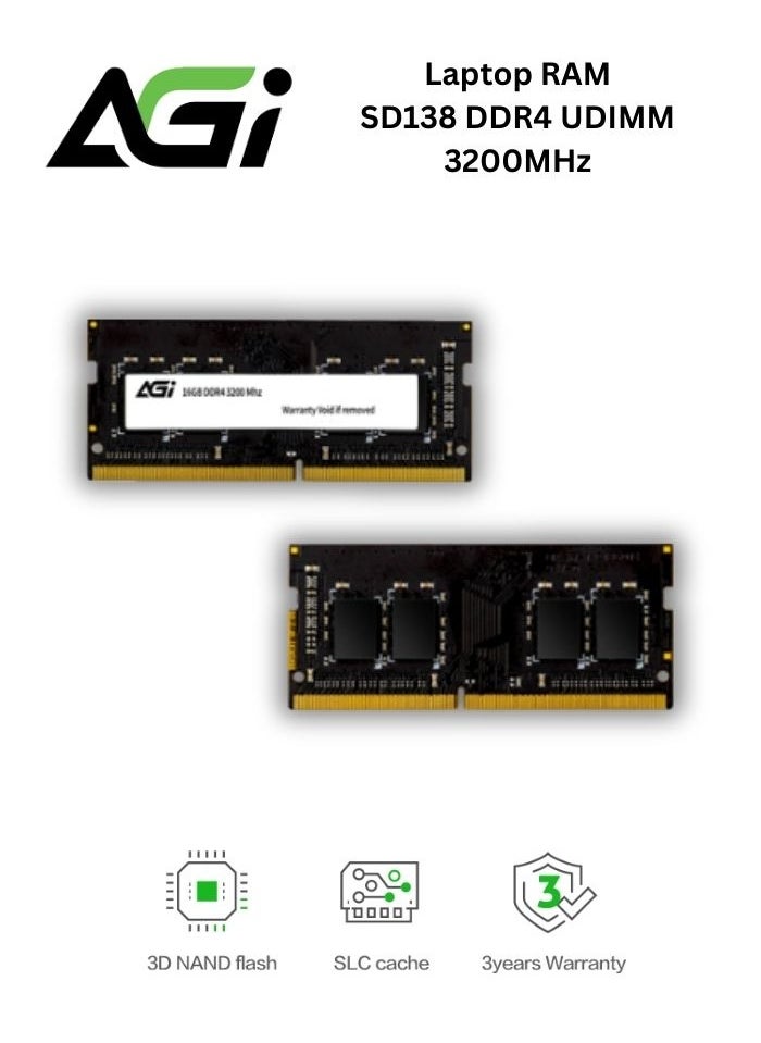 أجي AGI DDR4 3200 ميجا هرتز كمبيوتر محمول DRAM | ذاكرة الوصول العشوائي 8 جيجا بايت SO-DIMM  - Image 2