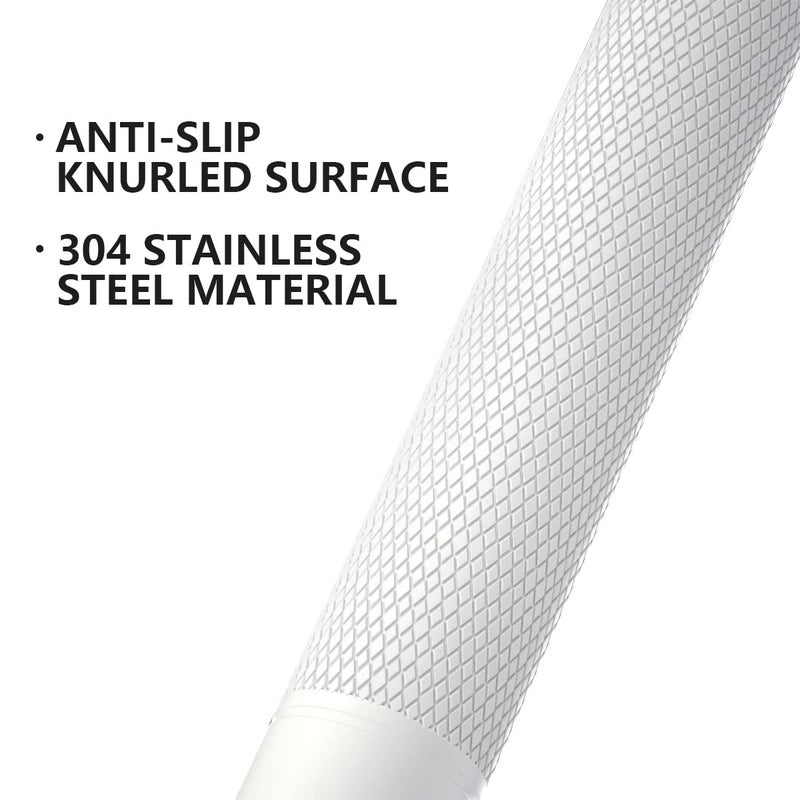 Munzong 2 Pack 24 Inch Anti Slip Shower Grab Bar Oil Rubbed White 1.25" Diameter,Munzong Bathroom Grab Bar, Knurled Bathroom Balance Bar,Safety Hand Rail Support Handicap Elderly Senior Assist Bath Handle - Image 3