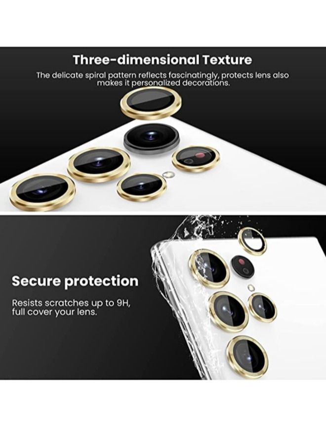 ELTRAZONE Samsung Galaxy S23 Ultra Camera Lens Protector, 9H Tempered Glass Camera Cover Screen Protector Metal Individual Ring for S23 Ultra 5G 2023 [Installation Tray] (Gold) - Image 4