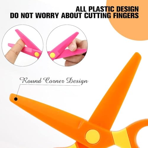 LOVESTOWN Toddler Safety Scissors, 5PCS Training Scissor for Preschool Children, Right & Left Handed Child Hand-Eye Coordination Development, Playdough Tools Paper Cutting Activity, Art Craft Supplies - Image 3
