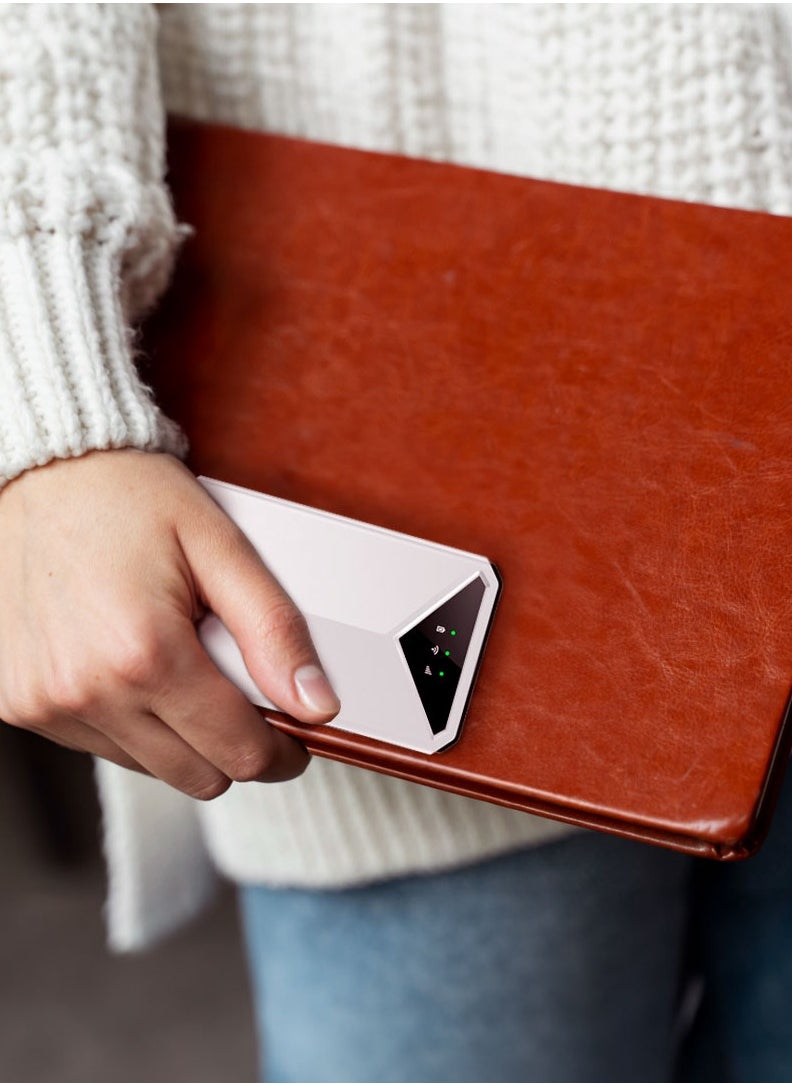 porodo - Pocket Router with 4G LTE & Wifi 6 / Nano/Micro Sim /10 Connected Devices / Secure Encryption / 8H Working Time / 2100mAh Battery - White - Image 1