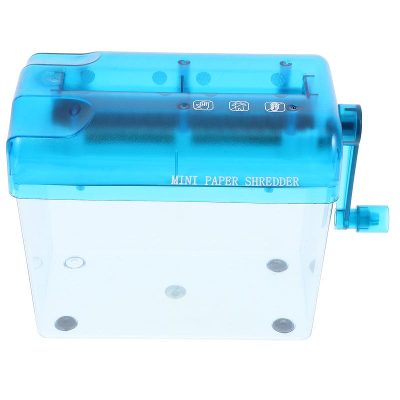 Blue Manual Hand Shredder Portable Paper Cutter for Home Office School Desktop Use - Image 2