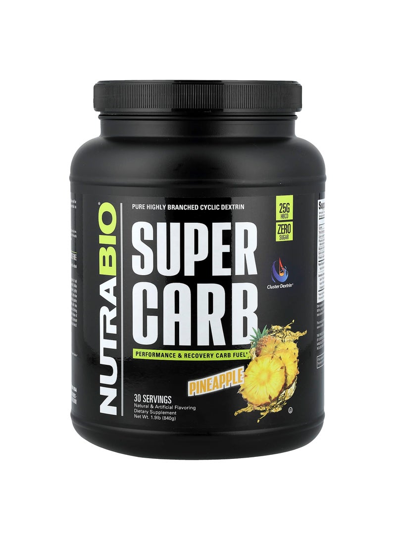 NutraBio Super Carb, Pineapple, 1.9 lb (840 g)