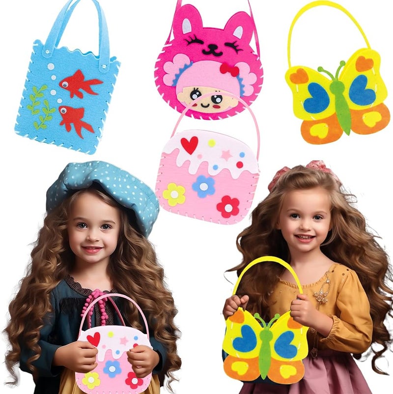 NALACAL Sewing Kit for Kids, 4 Sewing Bags, Craft Kits for Sewing Sets, DIY Felt Craft Kits, Preschool Educational Kids Toys Sewing Craft Kits, Kids Sewing Crafts Supplies, Gifts Toys for Toddler Kids - Image 1