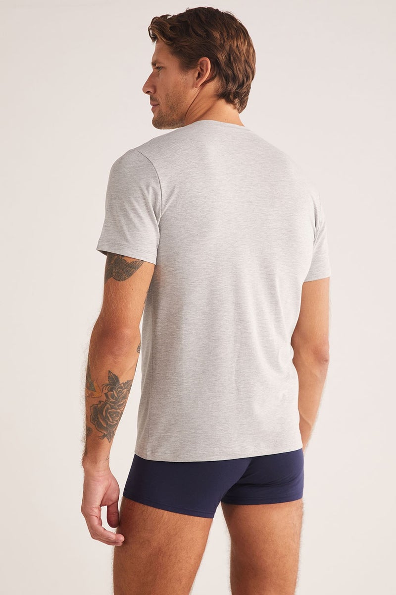 KOM Short Sleeve Cotton Modal Men's Antonio V Neck T-shirt  - Image 3