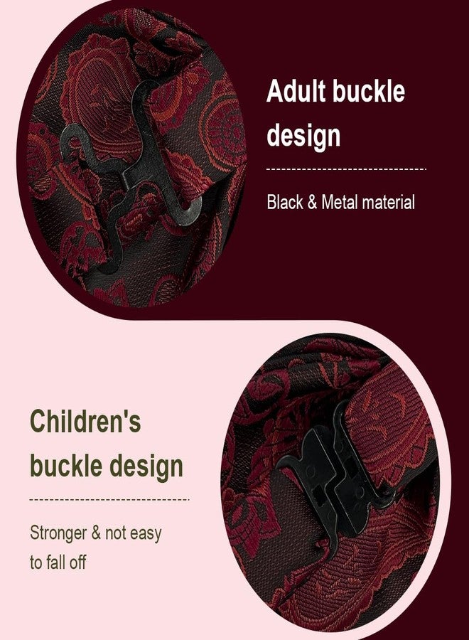 BEWDIO Paisley Bow Ties for Men, Burgundy Pre-Tied Bowties for Mens Party Wedding (61-12L) - Image 4