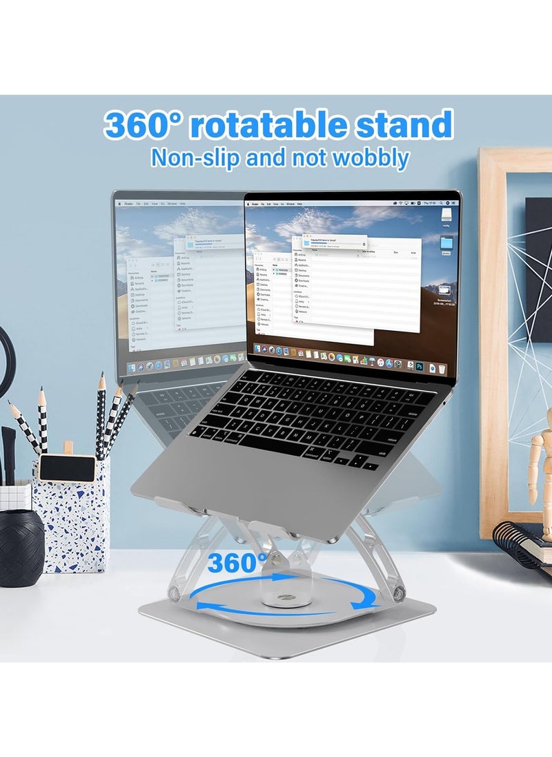 Generic Aluminum Laptop Stand with Cooling Fan – Adjustable Height, 360° Rotatable, Foldable & Portable, Fits 10-17 Inch Laptops  - Image 3