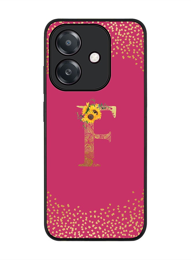 Stylizedd For Oppo A5i Case,Slim fit Camera Protection, Shockproof Thin Phone cover  - Custom Floral Monogram - F ( Deep Pink )