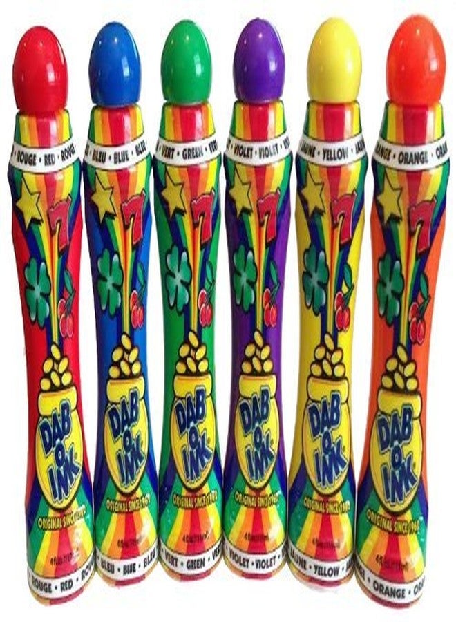 DAB-O-Ink 6 Pack Bingo Daubers - Mixed Colors - 4 oz.