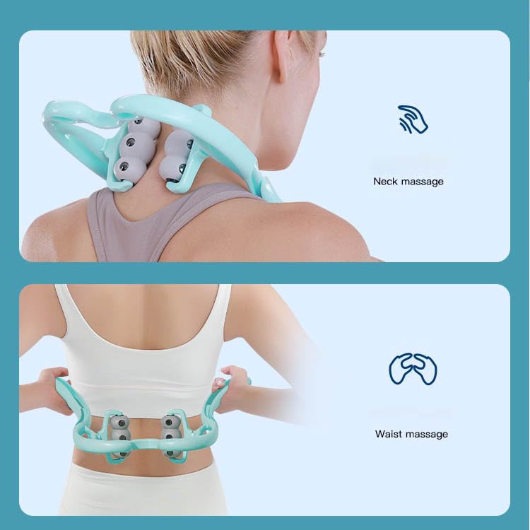 ZHENAN Neck Massage Roller – Magnetic Deep Tissue Muscle Relief with 6 Acupressure Ball Rollers – Handheld Portable Massage Stick for Back, Shoulder, Foot Pain Relief - Image 2