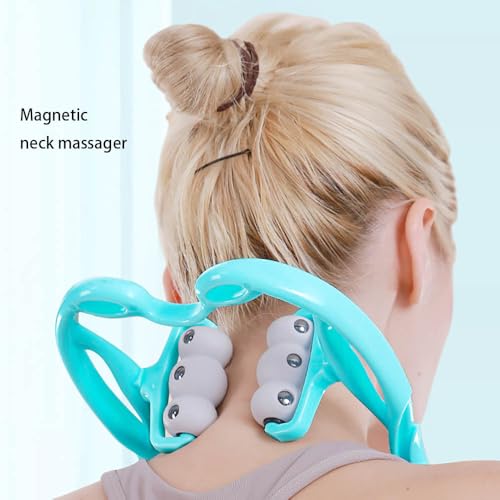 ZHENAN Neck Massage Roller – Magnetic Deep Tissue Muscle Relief with 6 Acupressure Ball Rollers – Handheld Portable Massage Stick for Back, Shoulder, Foot Pain Relief - Image 4