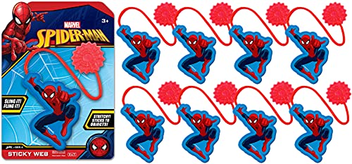 Ja-Ru JARU Marvel Spiderman Sticky Stretchy Fidget Toy 8 Units Just Like Sticky Hands for Kids Bulk Treasure Box Toys for Classroom Prizes Kids Goodie Bag Stuffers A68098 - Image 1